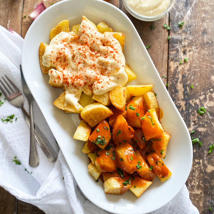 Spanish ¨Divorced¨ Patatas Bravas | Spanish Brave Potatoes Recipe