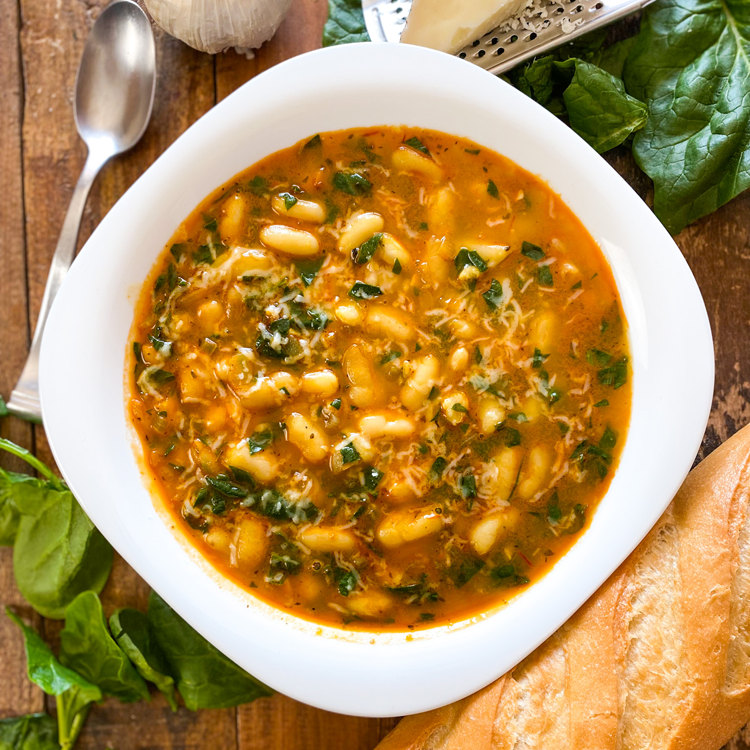 A Simple & Delicious Soup to Warm your Soul | White Bean & Spinach Soup