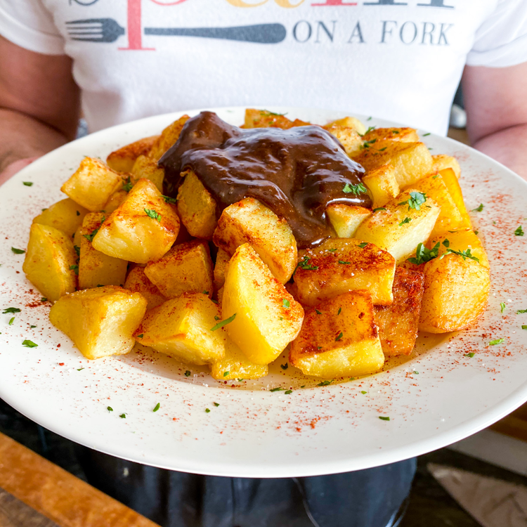Spanish Brave Potatoes Spicy Potatoes with Black Aioli & Paprika