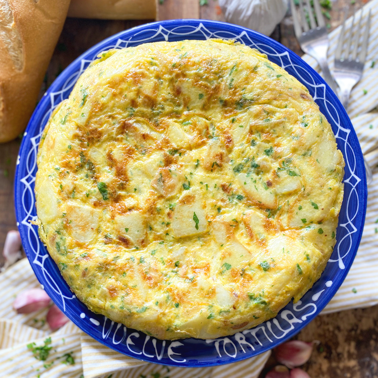 Spanish Tortilla Omelette with Chilli, Thyme, and Garlic - Love the Kitchen