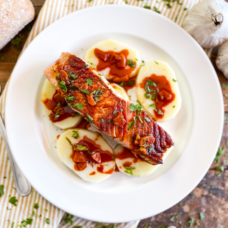 The BOSS Salmon Dish from Spain Salmon a la Gallega Recipe