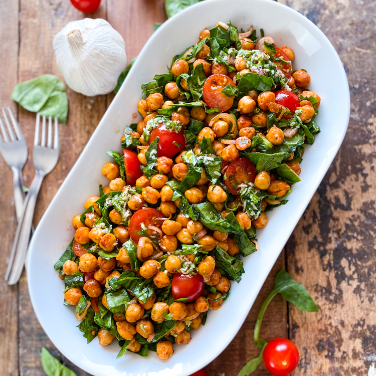 Spinach Salad with Spiced Chickpeas-image