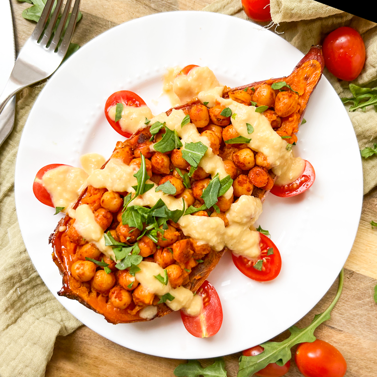 Roasted Sweet Potatoes with Chickpeas-image