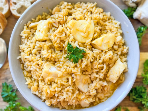 My Mothers Garlic Rice with Fish