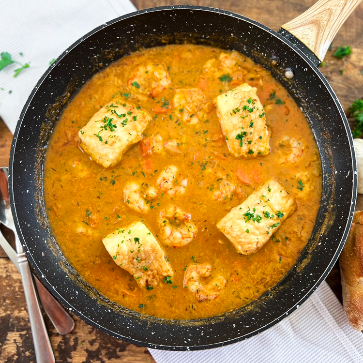 Spanish Seafood Stew (Caldereta de Bacalao y Gambas)-image