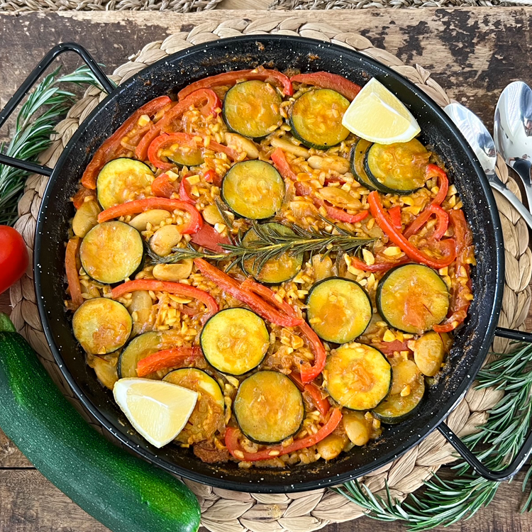 Vegetable Paella with Peppers & Zucchini | Vegan + Gluten