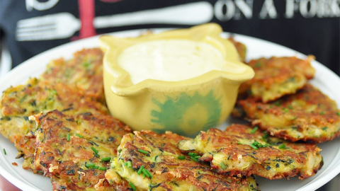 CRISPY Zucchini & Cheese Fritters