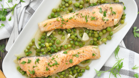 Spanish Salmon and Peas